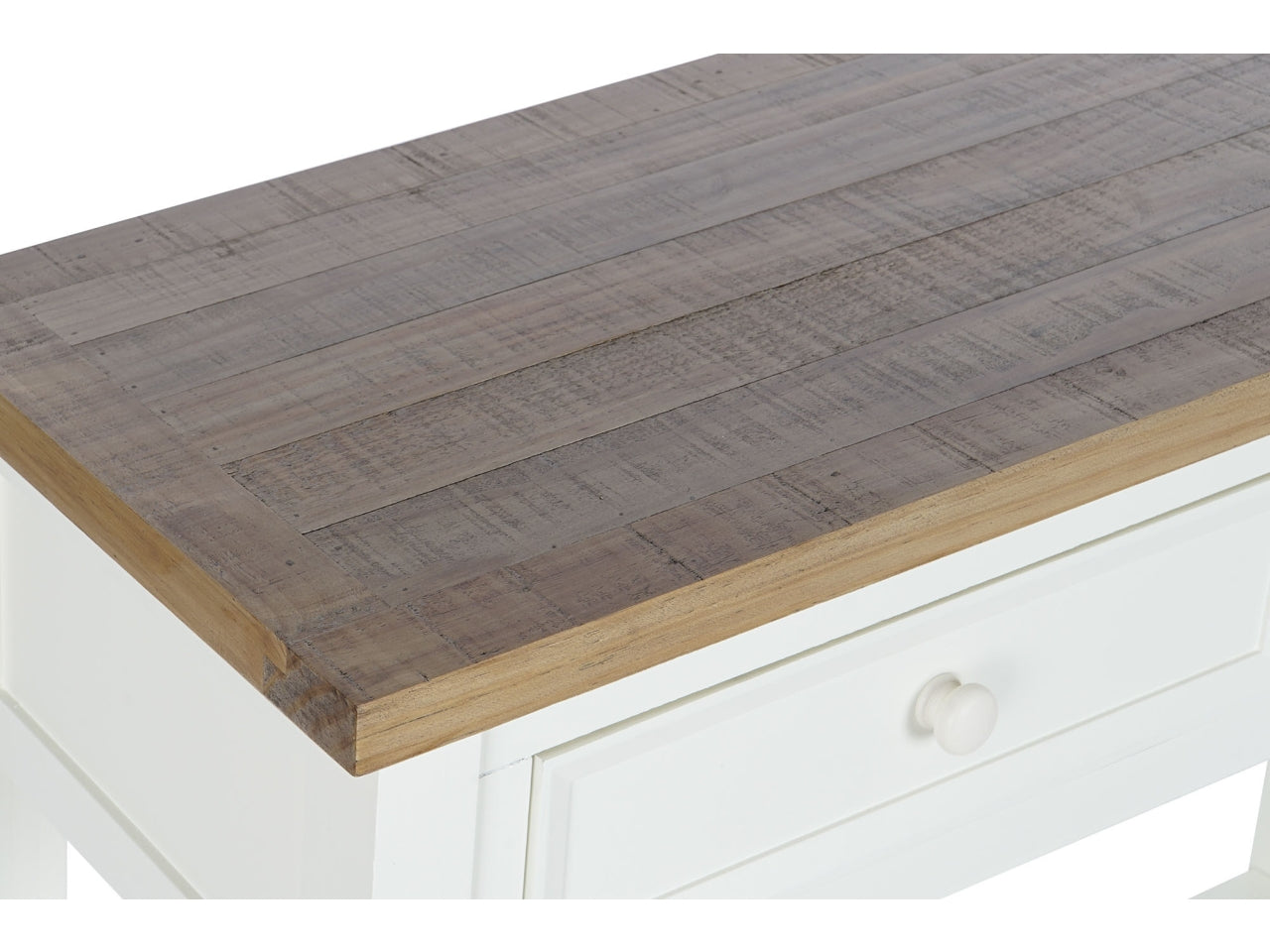 Console in paulownia misura 111,5x27,5x44,5cm con 2 cassetti colore beige