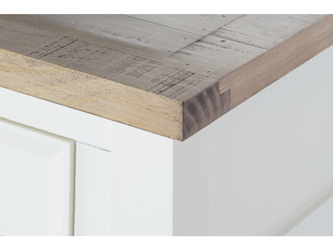 Console in paulownia misura 111,5x27,5x44,5cm con 2 cassetti colore beige