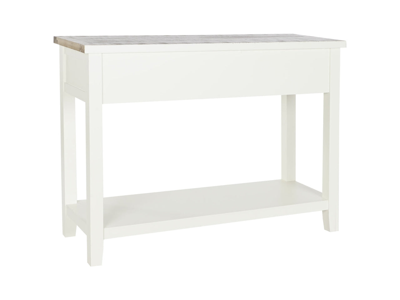 Console in paulownia misura 111,5x27,5x44,5cm con 2 cassetti colore beige