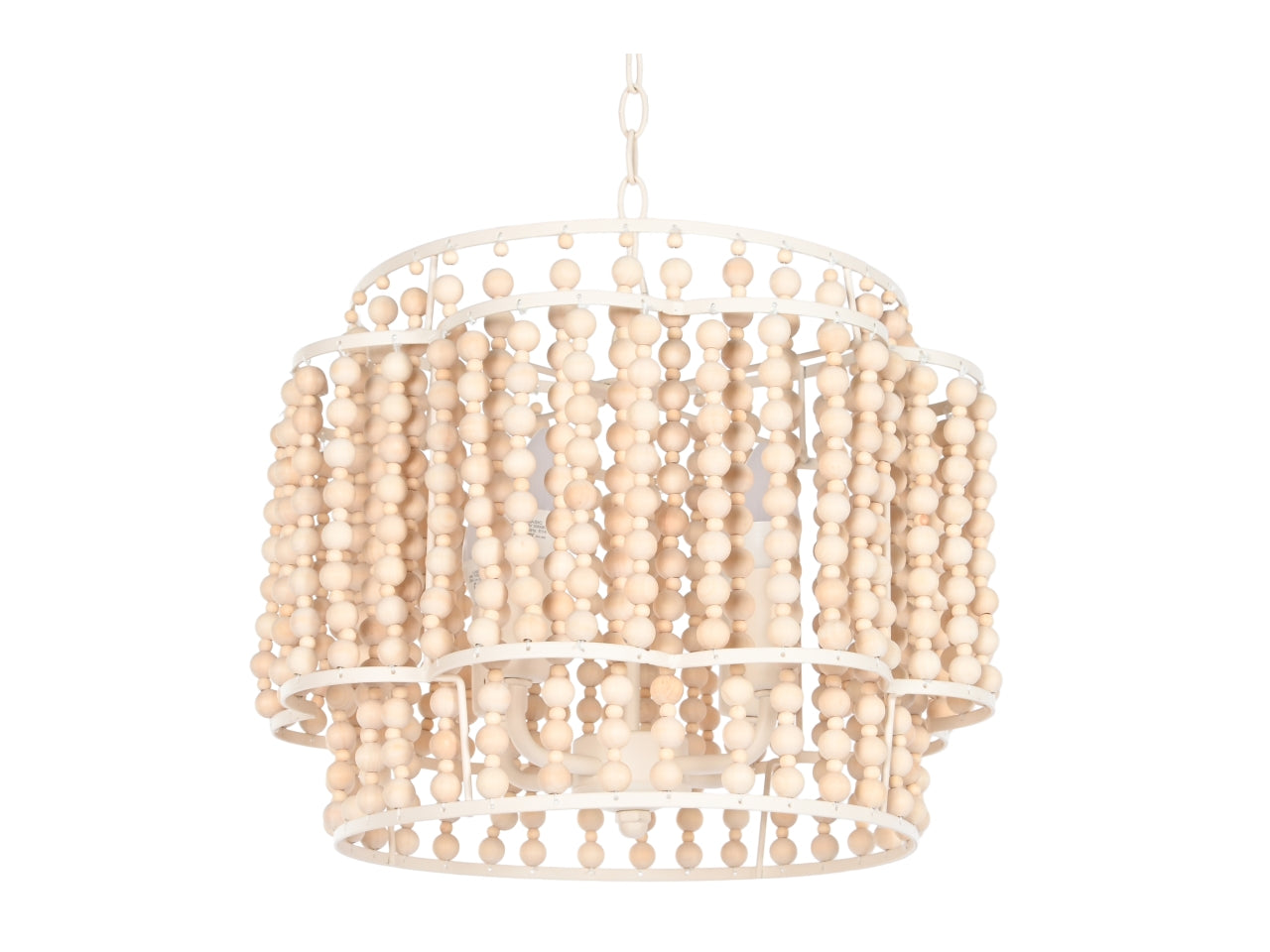 Lampadario da soffitto in legno e metallo misura 36x36x29cm