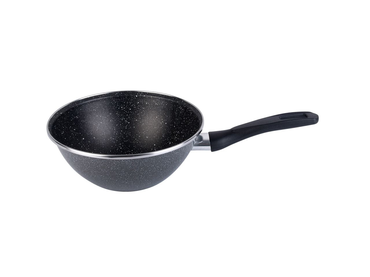 Wok salta pasta d28xh10cm con 1 manico in acciaio smaltato pietra antiaderente rinforzata a due strati anche per induzione lavabile in lavastoviglie