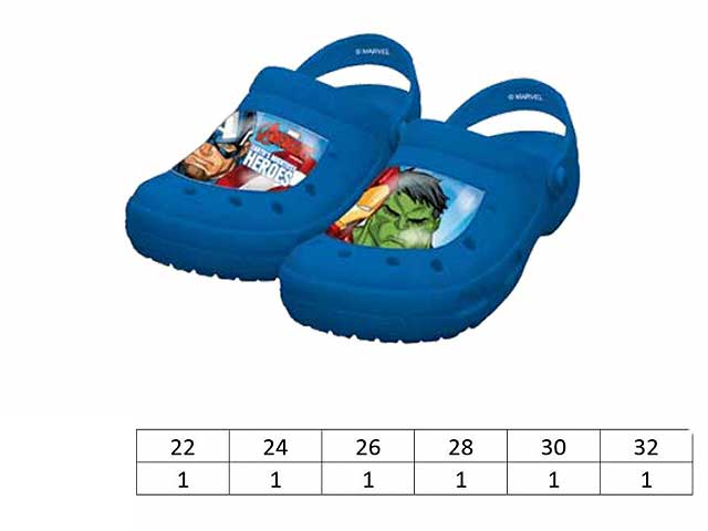 Ciabatte in gomma con fori crocs avengers