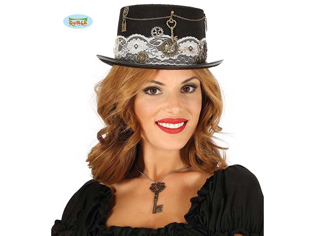 Cappello dama steampunk nero 13025