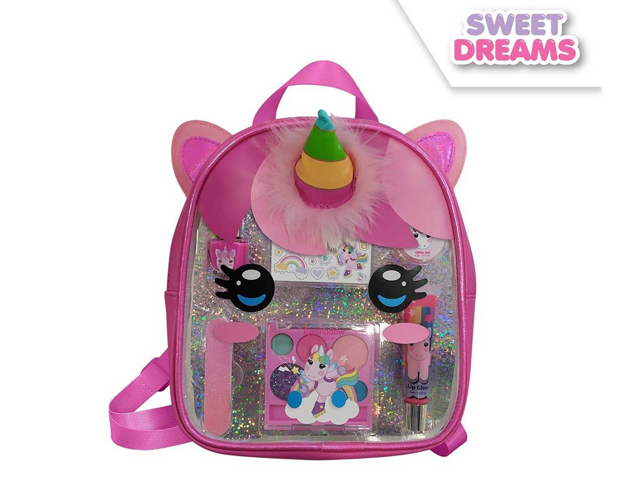 Zaino set di bellezza bimba unicorno multicolor in plastica 19x21 cm - Sweet Dreams