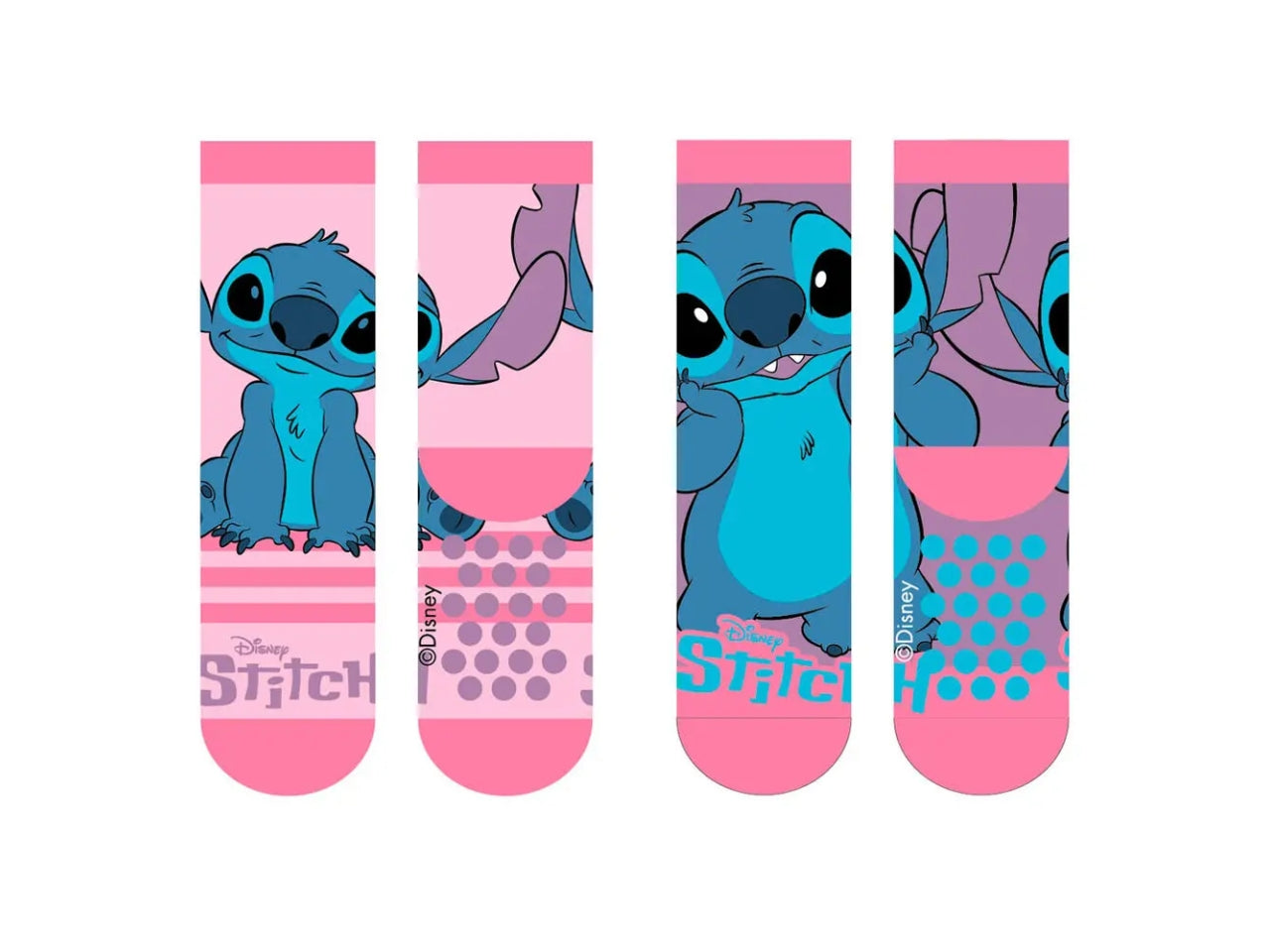 Calzini di stitch girl antiscivolo bi pack taglia 23/34