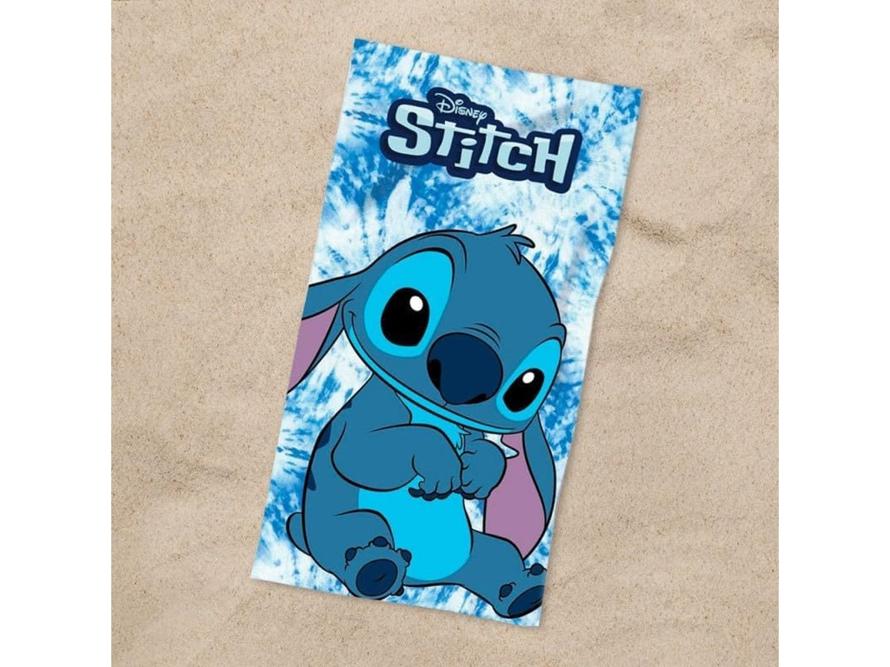 Telo mare Stitch in microfibra per bambini 70x140 cm azzurro con stampa digitale - Real Trade