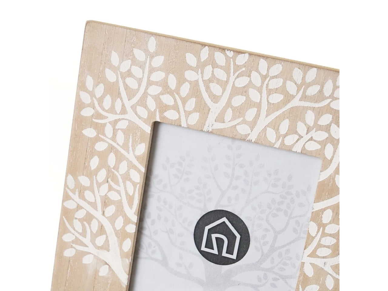 Cornice in legno bianco e naturale, 2 assortimenti stile Boho con albero della vita finestra foto 10x15 cm - Casaseleccion