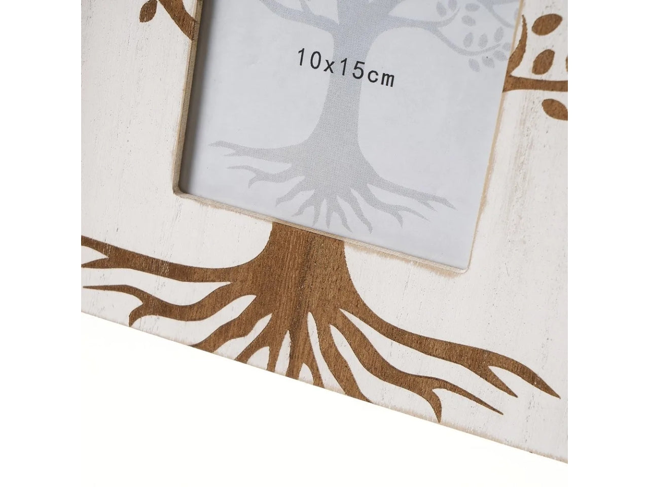 Cornice in legno bianco e naturale, 2 assortimenti stile Boho con albero della vita finestra foto 10x15 cm - Casaseleccion