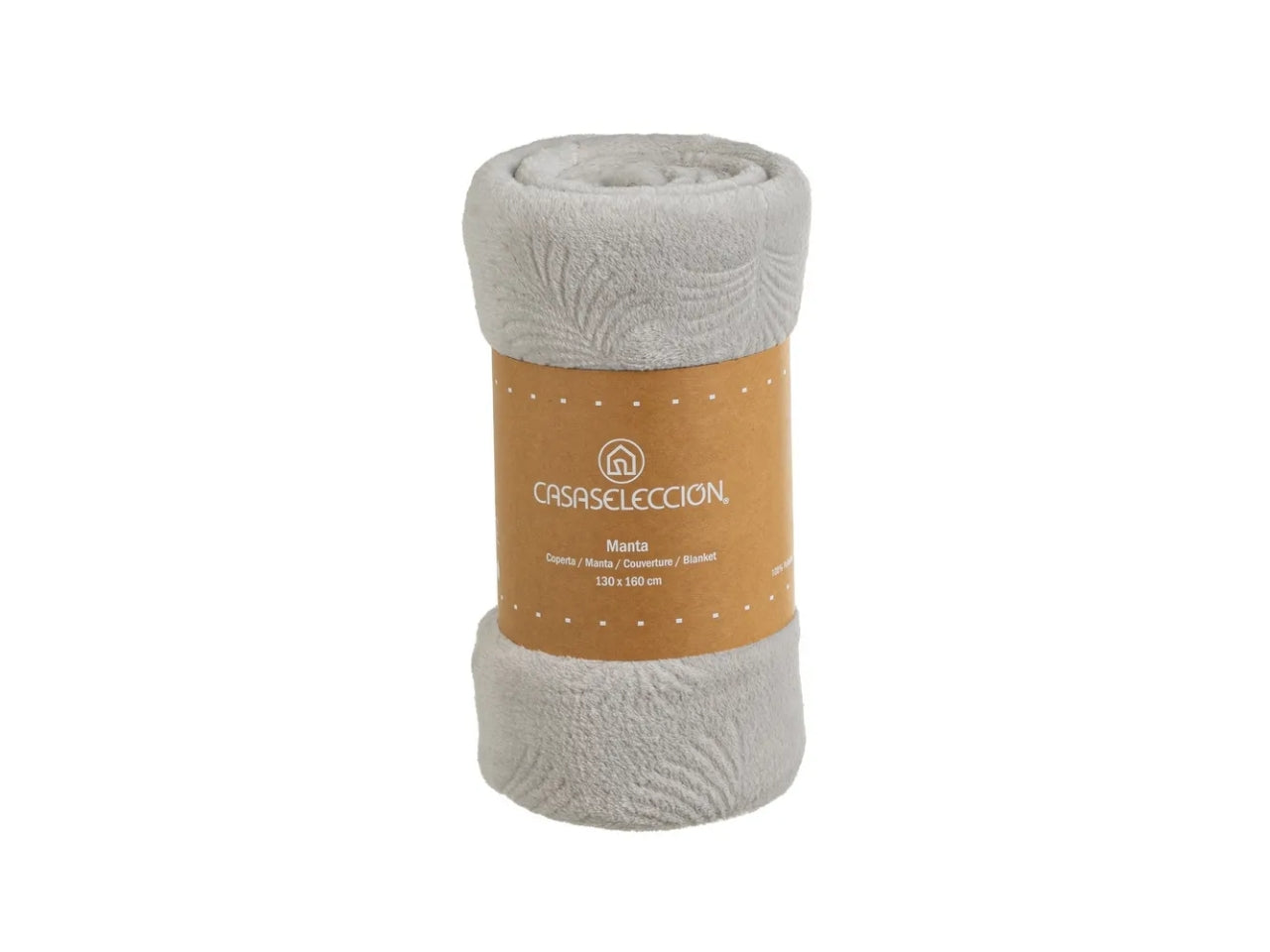Coperta di flanella a rilievo colore pietra misura 130x160cm uia