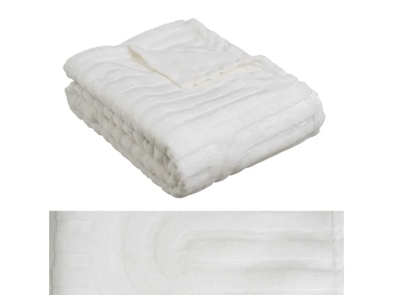 Coperta di flanella a rilievo colore naturale misura 130x160cm uia