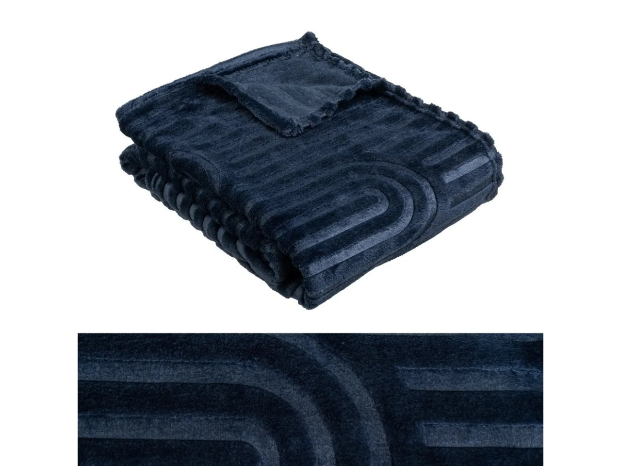 Coperta di flanella a rilievo in poliestere colore azzurro misura 130x160cm uia