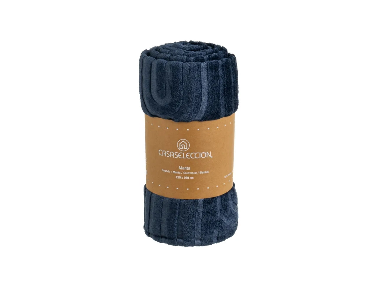 Coperta di flanella a rilievo in poliestere colore azzurro misura 130x160cm uia