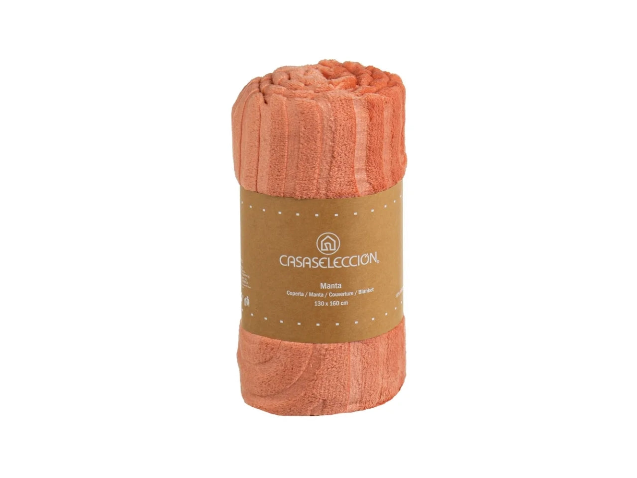 Coperta di flanella con rilievo colore terracotta misura 130x160cm uia