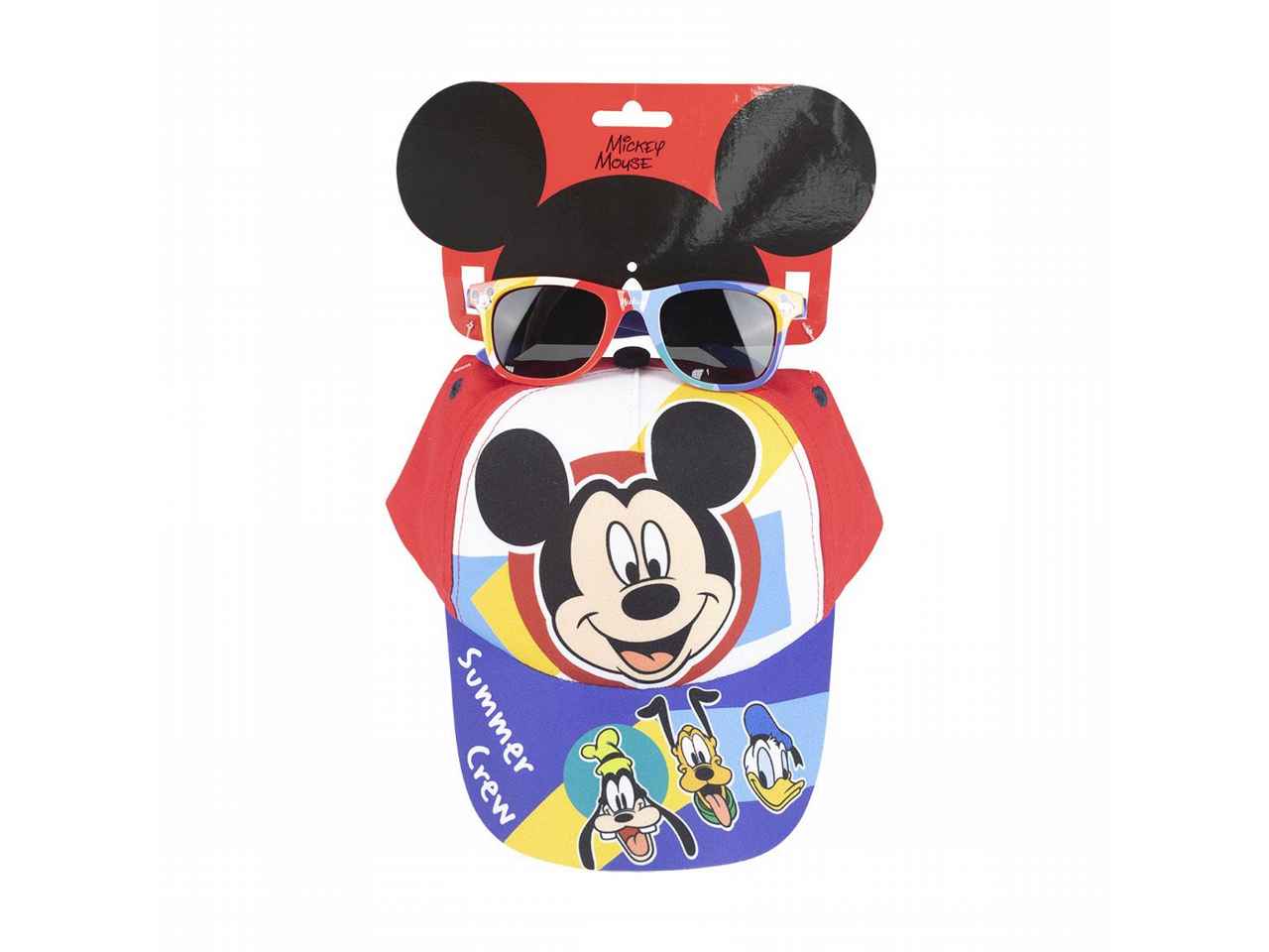 Topolino cappello con visiera e occhiali da sole