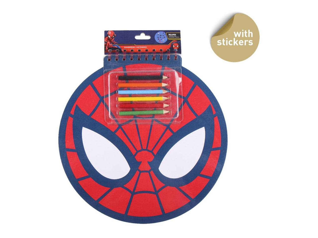 Block notes Spider-man per bambino, ideale per colorare e disegnare, blocchetto sagomato con 50 fogli, matite colorate, stickers - brand Cerdà