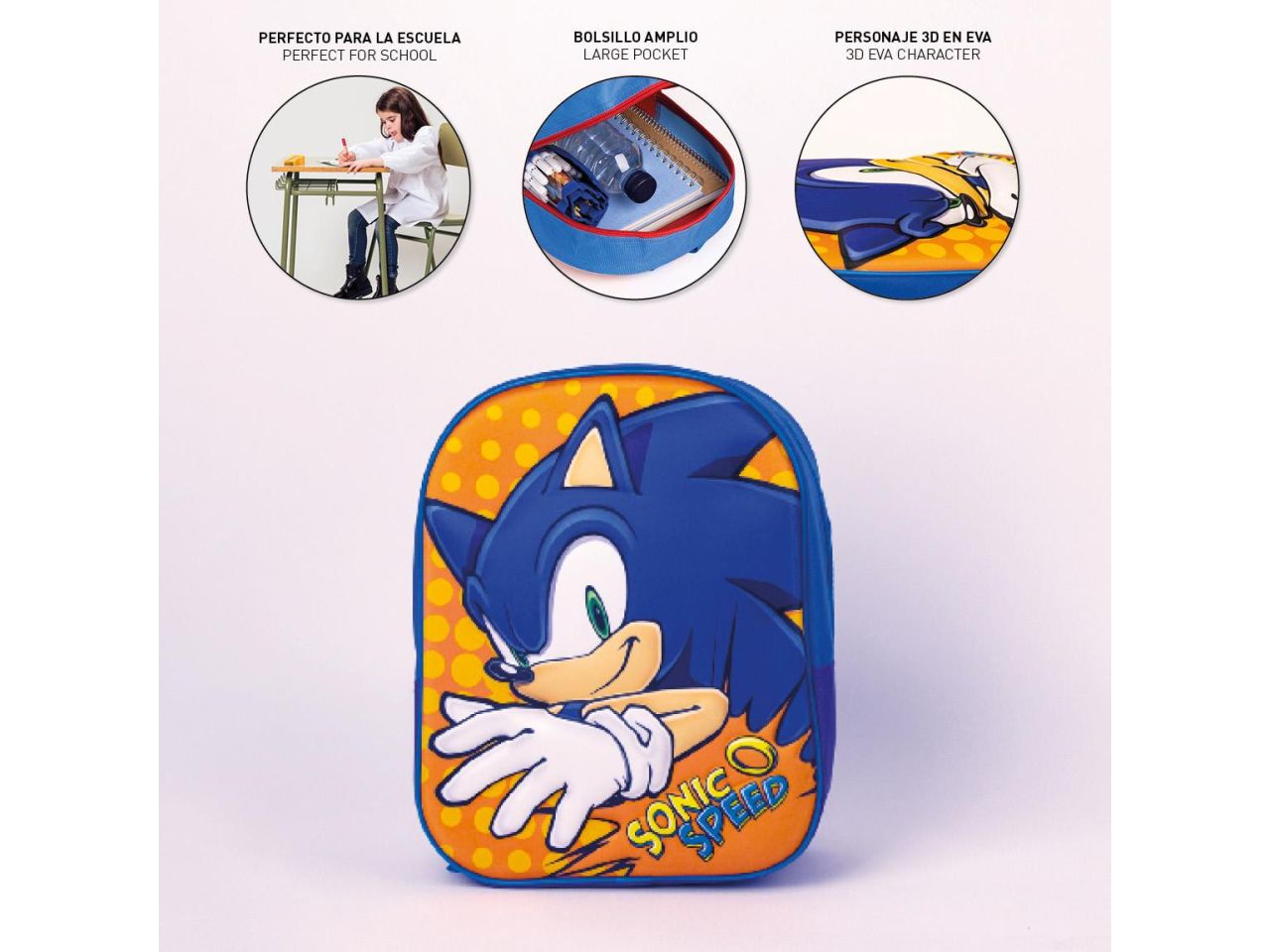Zaino per bambini 3d sonic