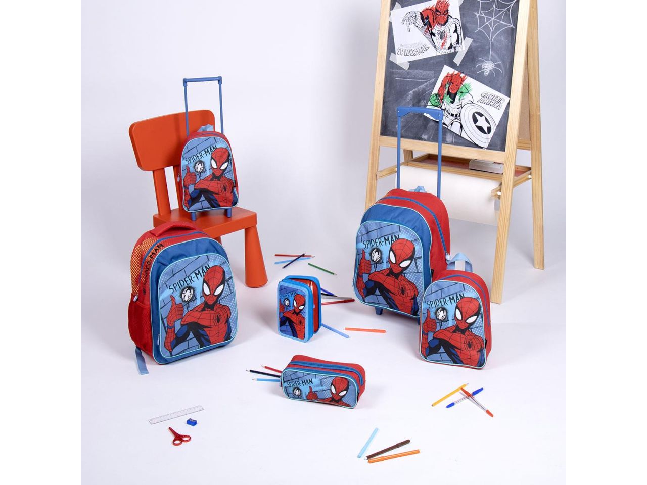 Zaino per bambini trolley scolastico spiderman