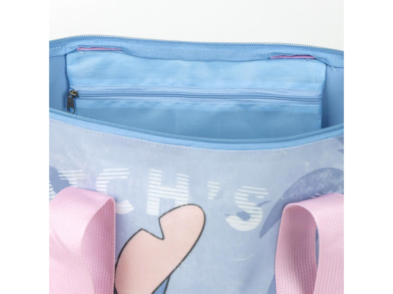 Borsa da spiaggia bambina lilo & stitch in poliestere, multicolor, ideale per mare, viaggio, shopping con piccola tasca laterale interna a cerniera - lunghezza 47 cm larghezza 34 cm altezza 15 cm - Cerdà
