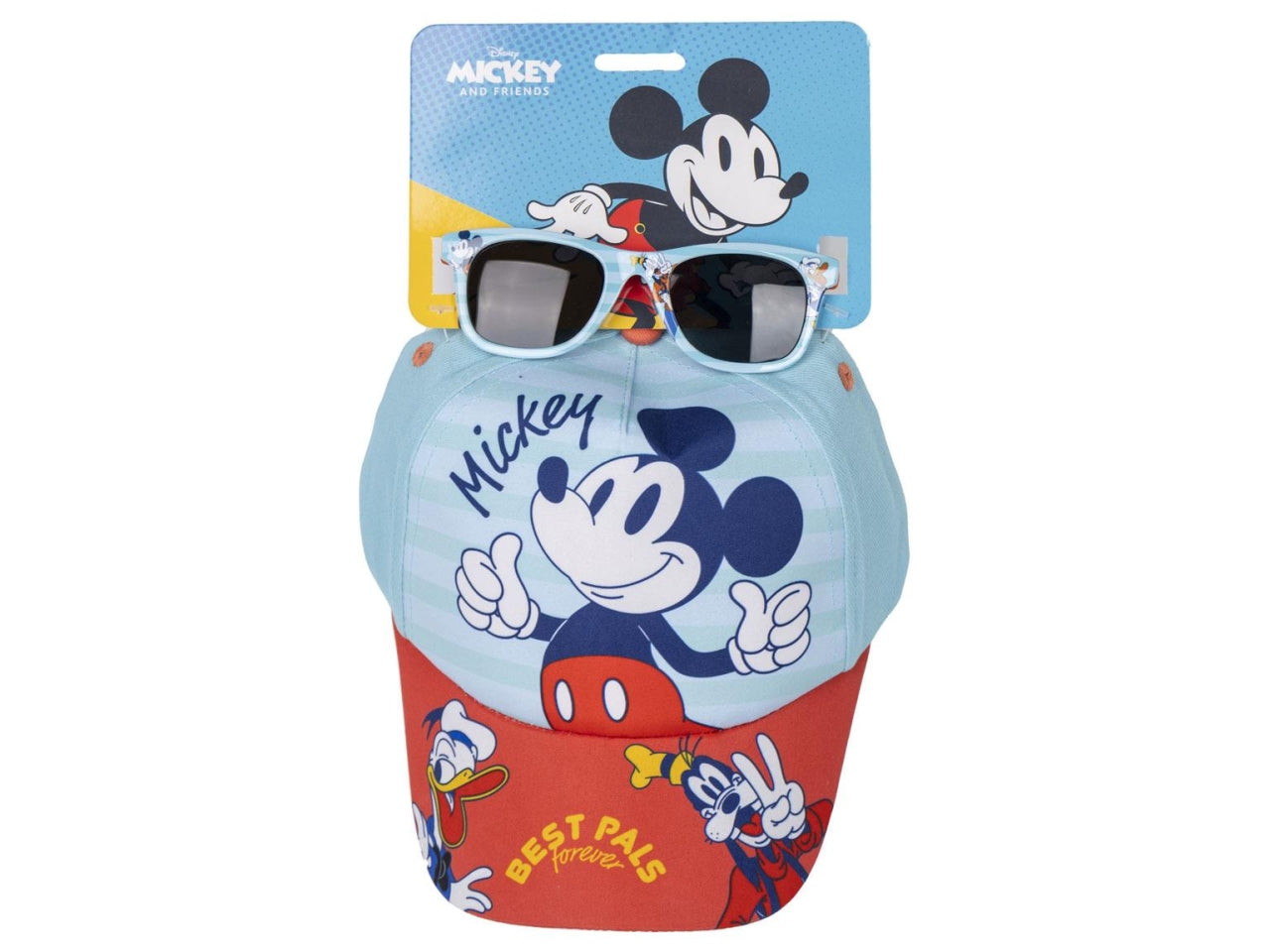Set cappello con visiera ed occhiali da sole di mickey