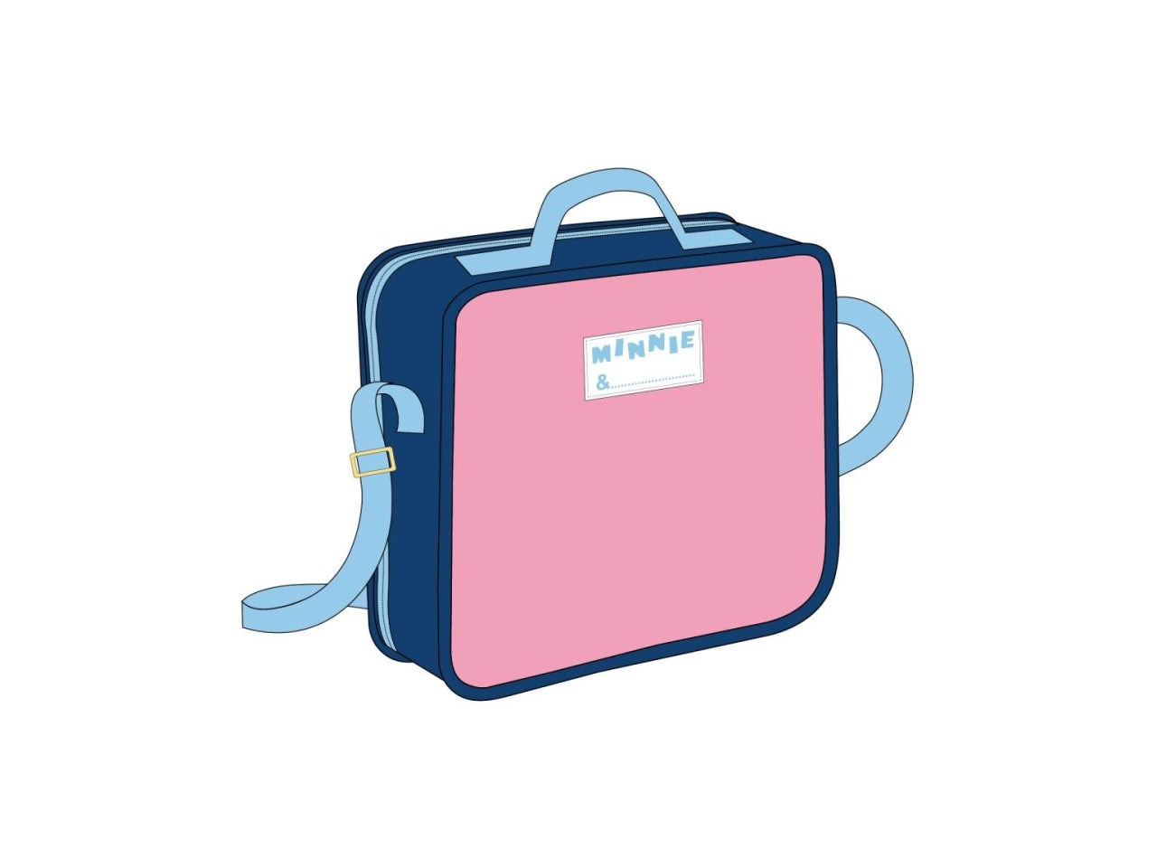 Portamerenda Minnie termico in poliestere fucsia e blue jeans 19x23 cm - Cerda