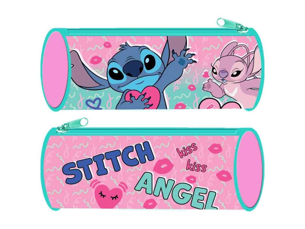 Astuccio tombolino Stitch rosa in tessuto 8x22.5 cm - Dimagraf