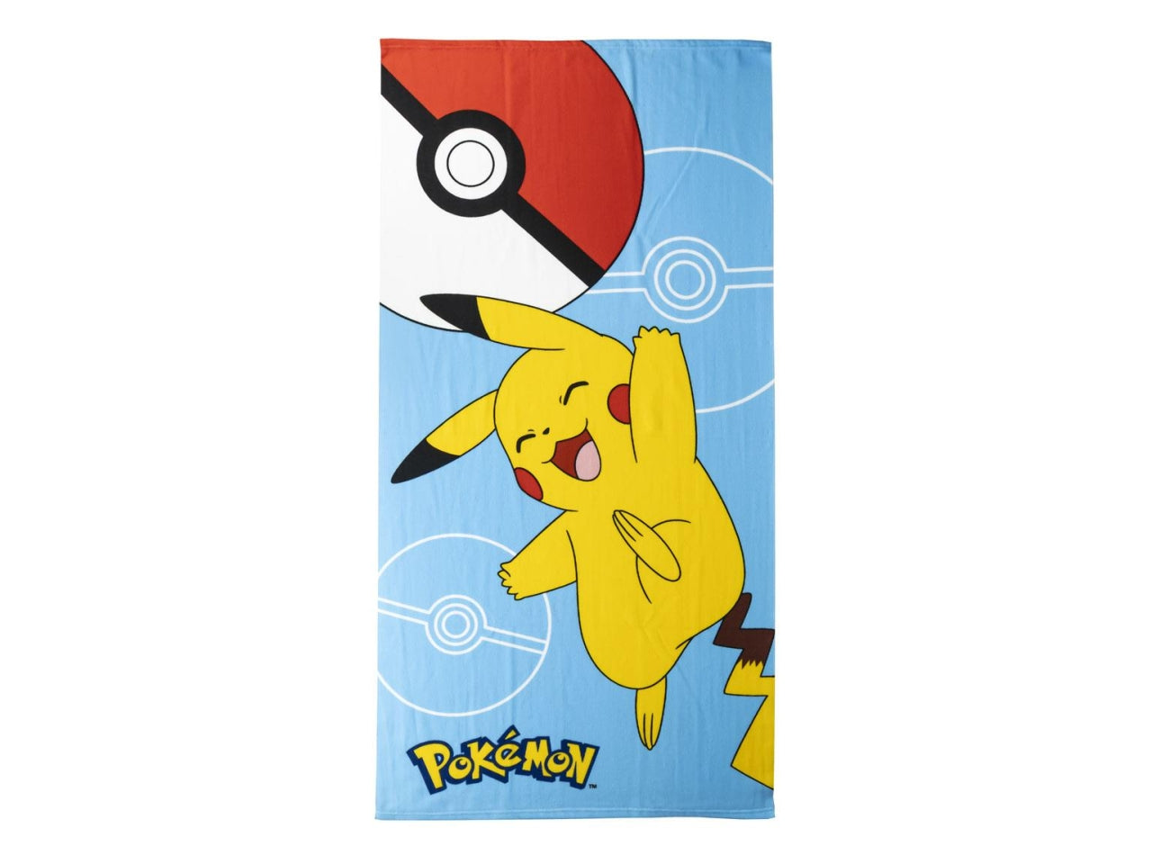 Pokemon telo mare poliestere per bambino 70x140 cm celeste e giallo - Cerdà
