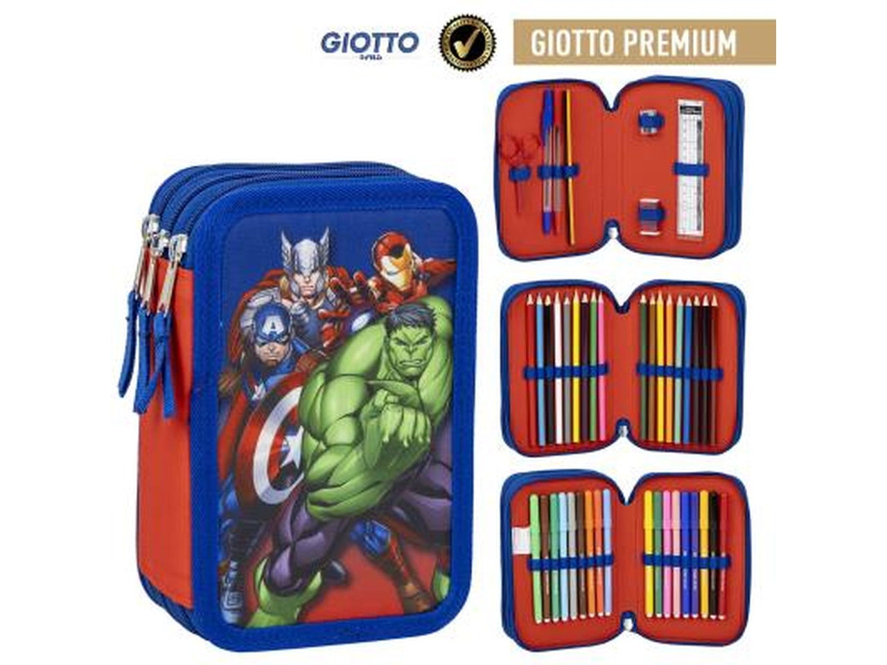 Astuccio Avengers 3 cerniere da bambino 13x7x19,5 cm - Cerdà