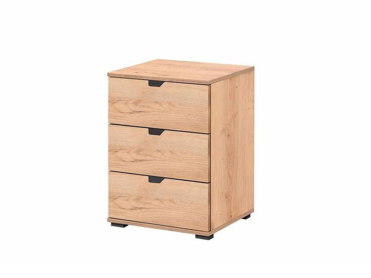 Comodino linea swiss con 3 cassetti in rovere anticato
