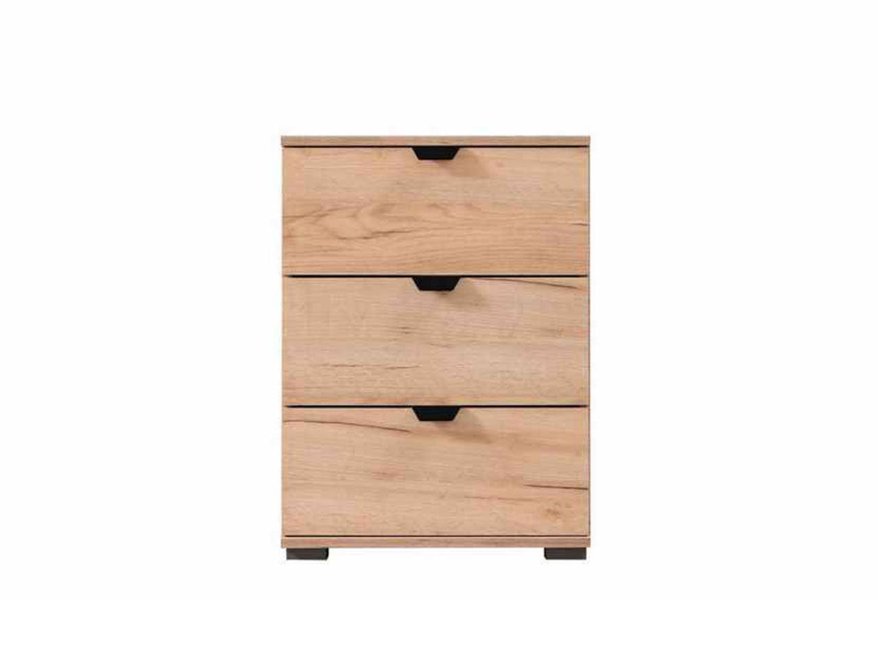 Comodino linea swiss con 3 cassetti in rovere anticato