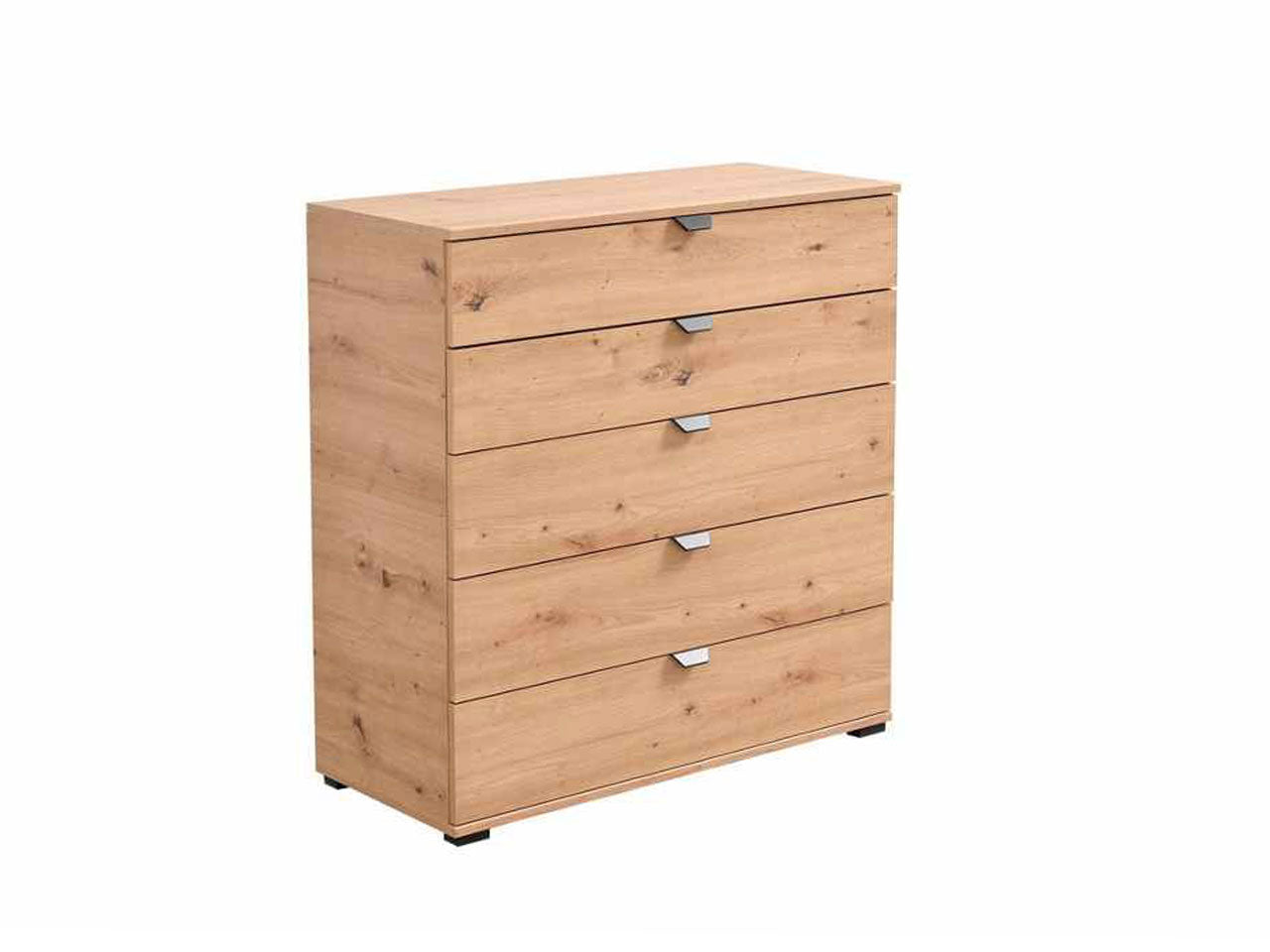 Cassettiera linea swiss con 5 cassetti in rovere anticato 90x40cm