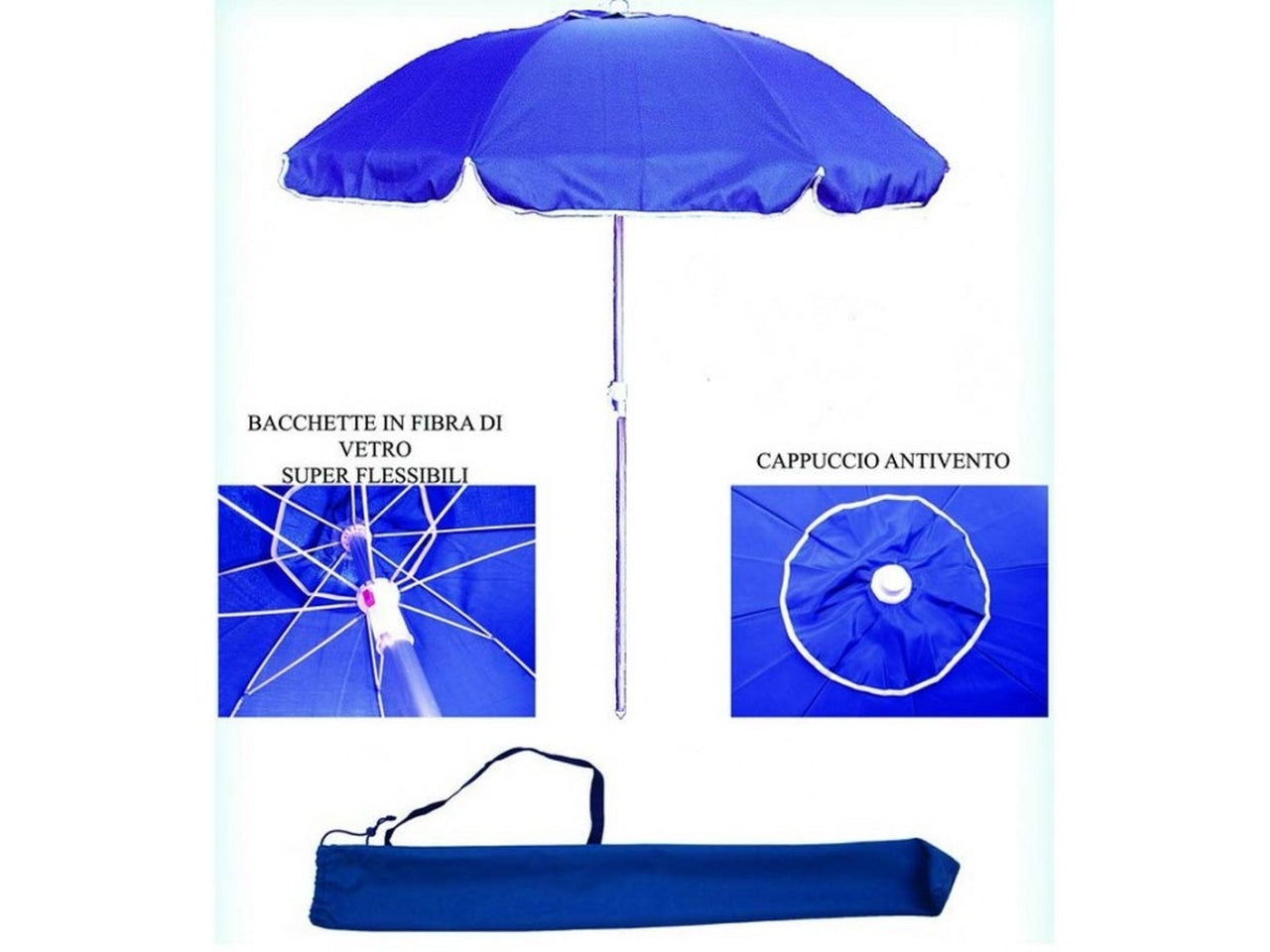 Ombrellone palinuro alluminio 200 aqua