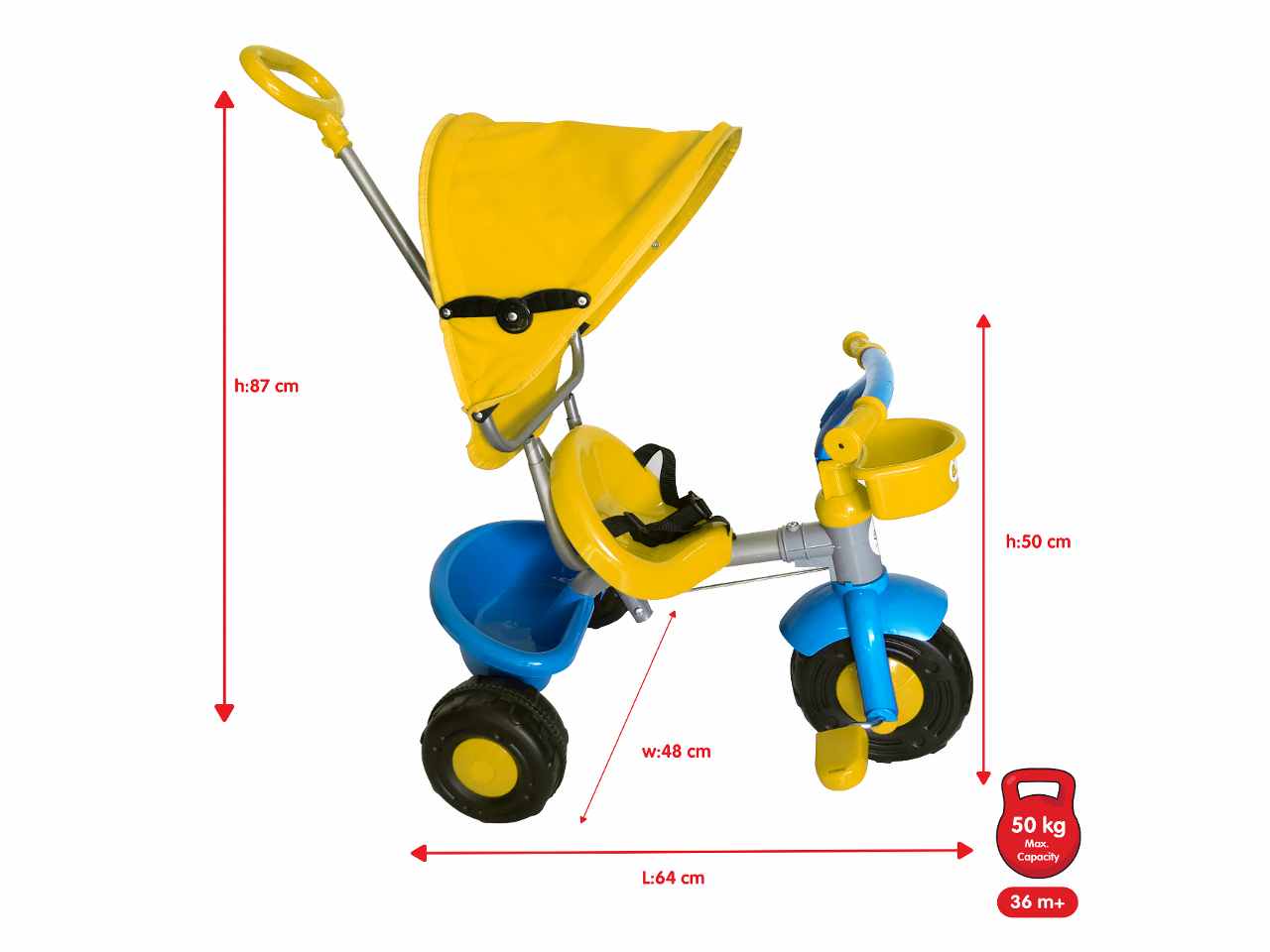 Triciclo giallo e azzurro 93-659