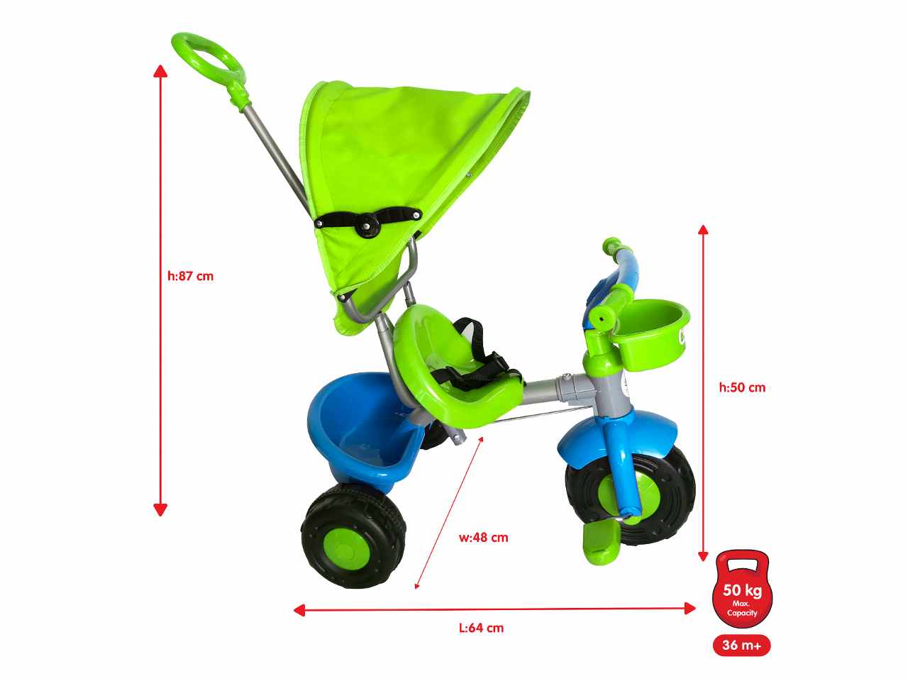 Triciclo verde e azzurro 93-697