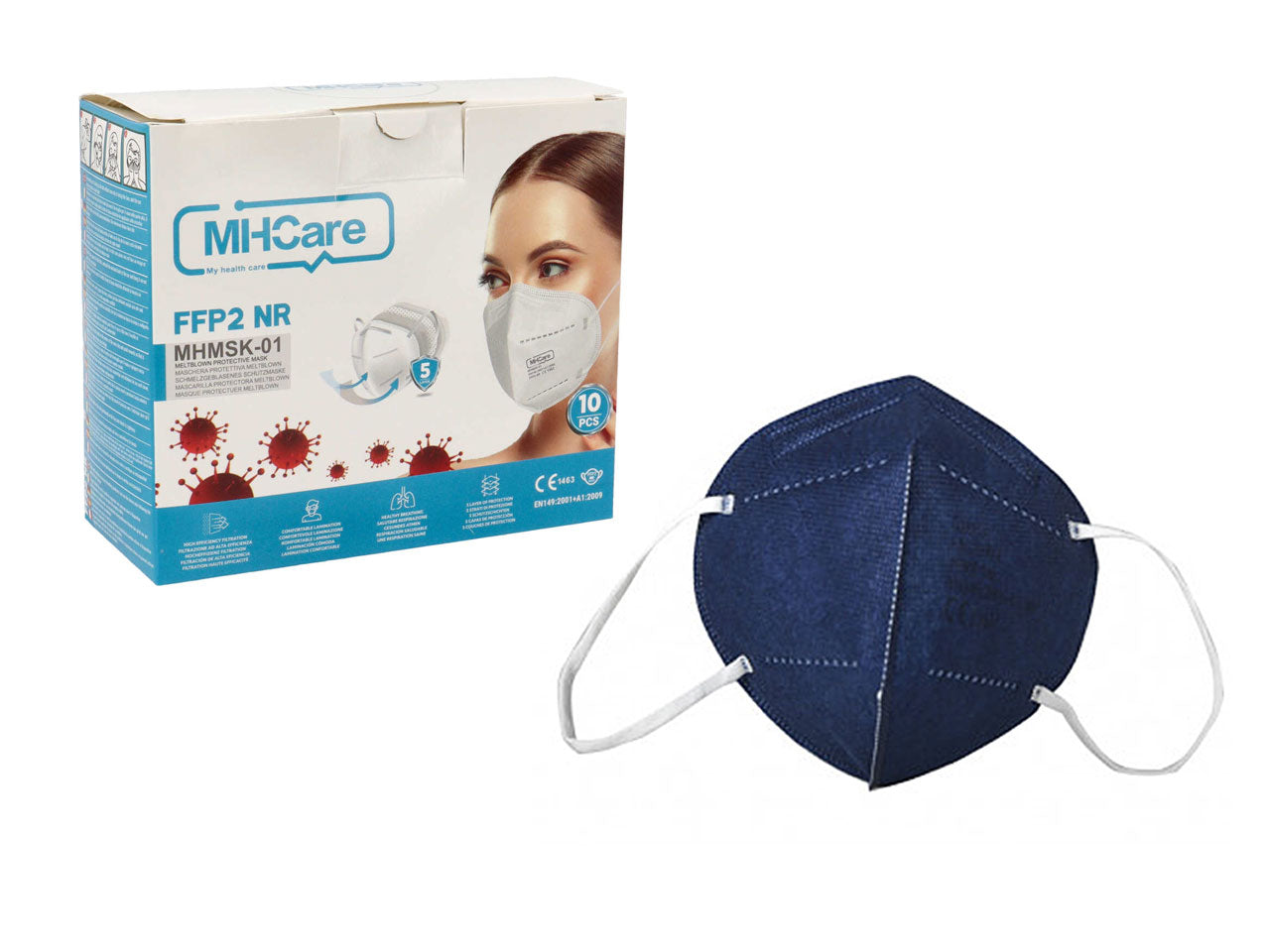 Mascherina ffp2 blu m2mhcblu