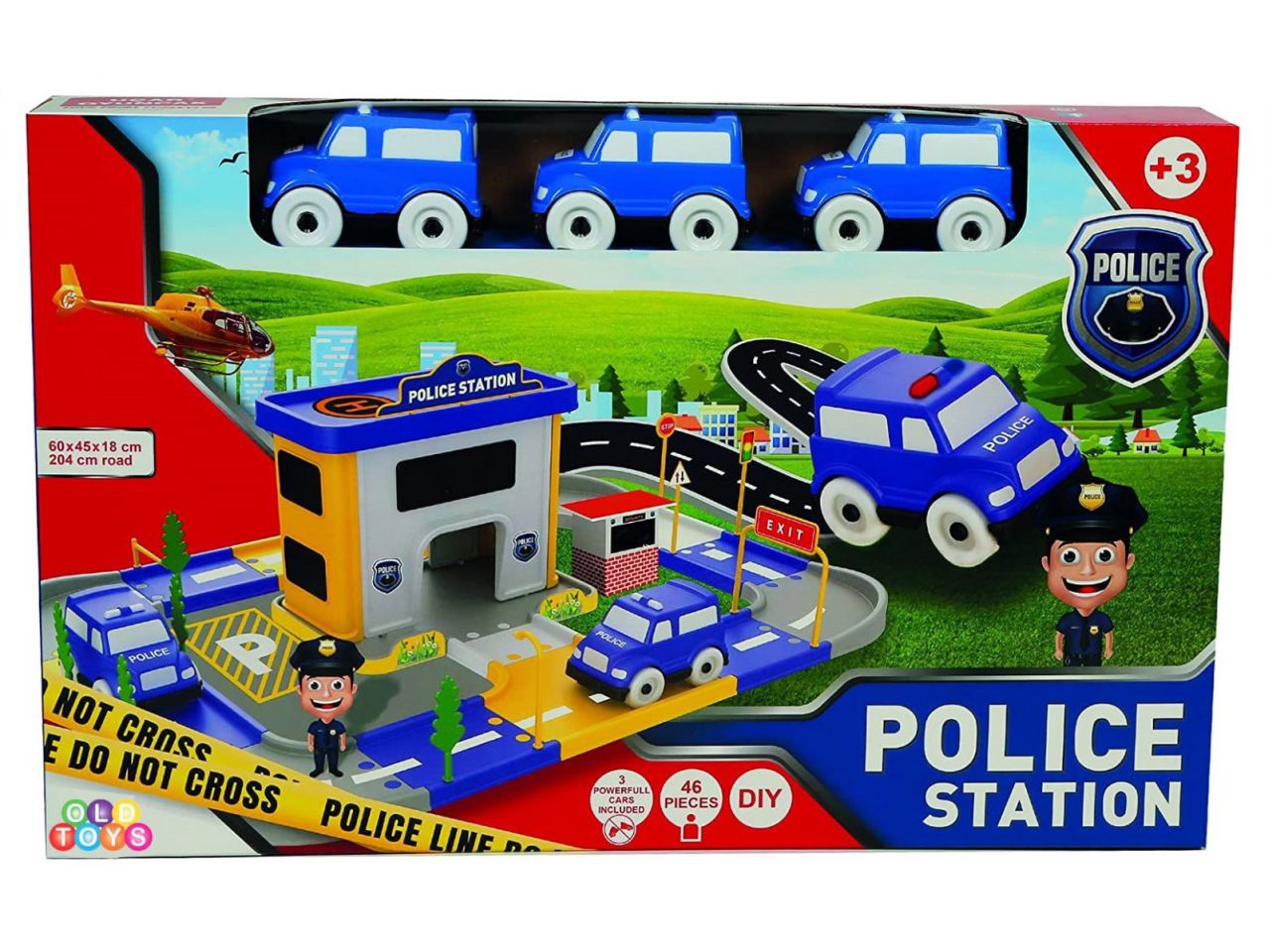 Stazione di polizia playset road 204cm con 46 accessori