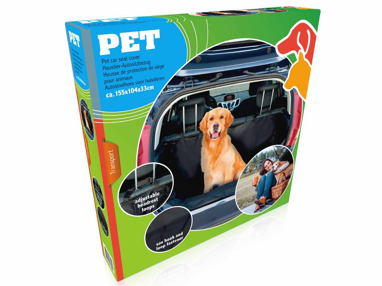 Pet transport telo per auto per animali domestici in polietilene 155x104x33cm