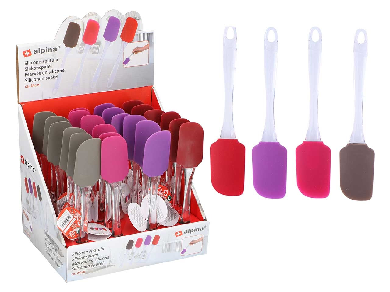 Spatola da cucina in silicone 24cm disponibile in 4 colori assortiti