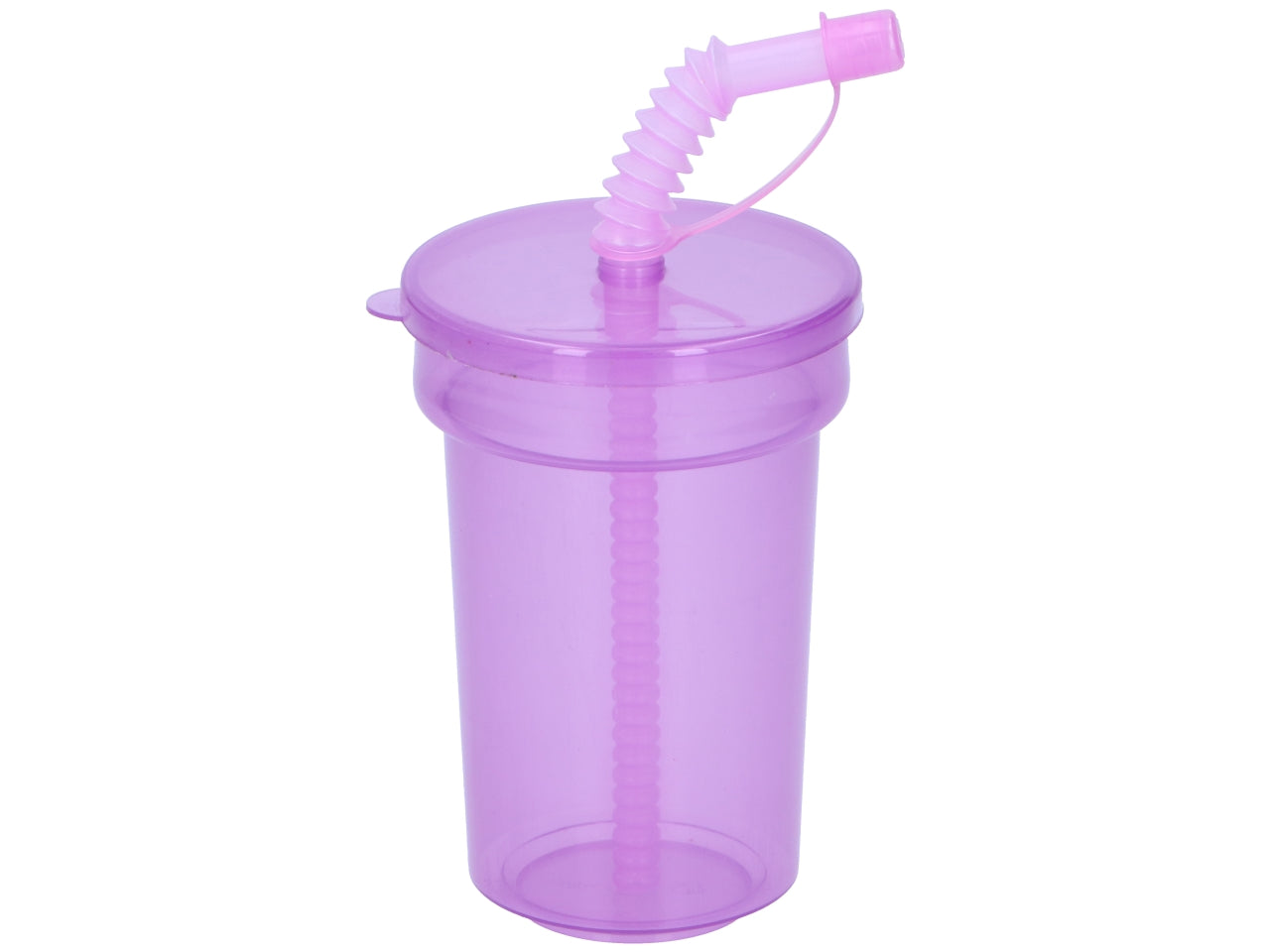 Set di 6 bicchieri colorati con cannuccia in polipropilene 390ml 8x12,3cm