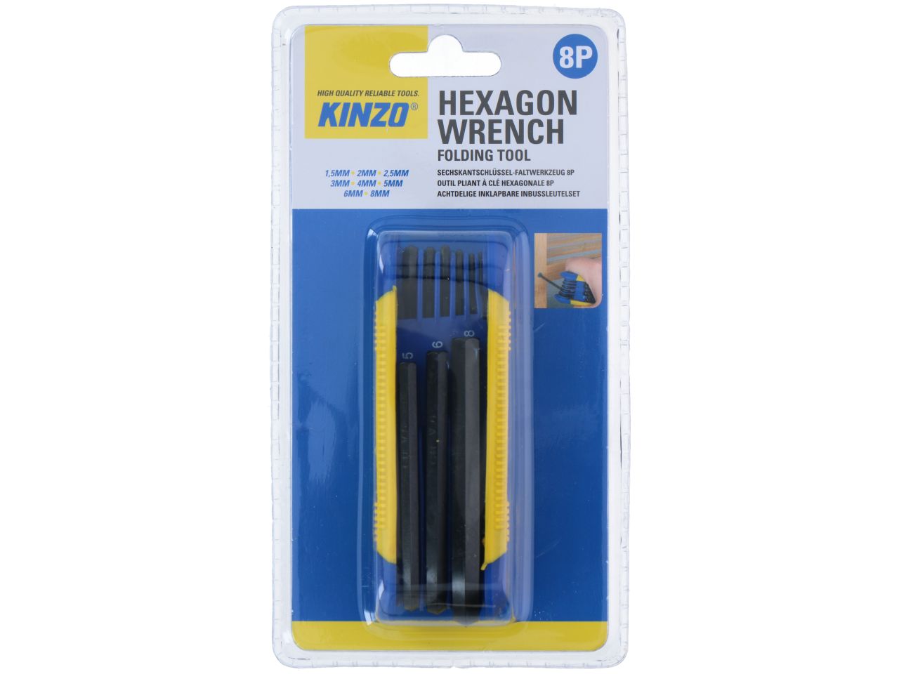 Set da 8 brugole misura 11x4x2,6cm marca kinzo