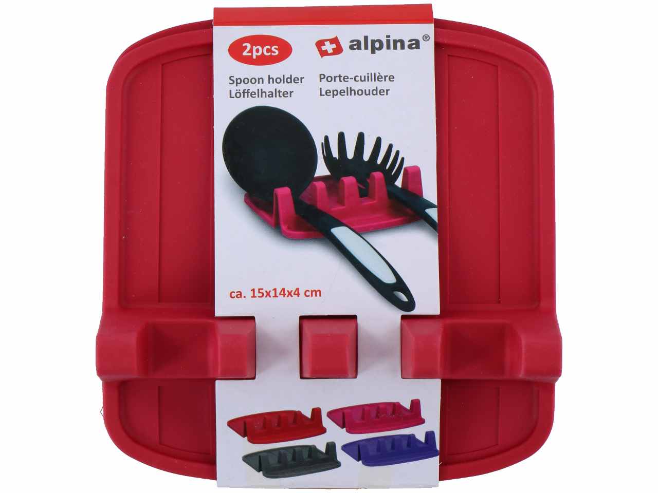 Alpina porta utensili da cucina 2 pezzi in gomma termoplastica 15x14x4cm