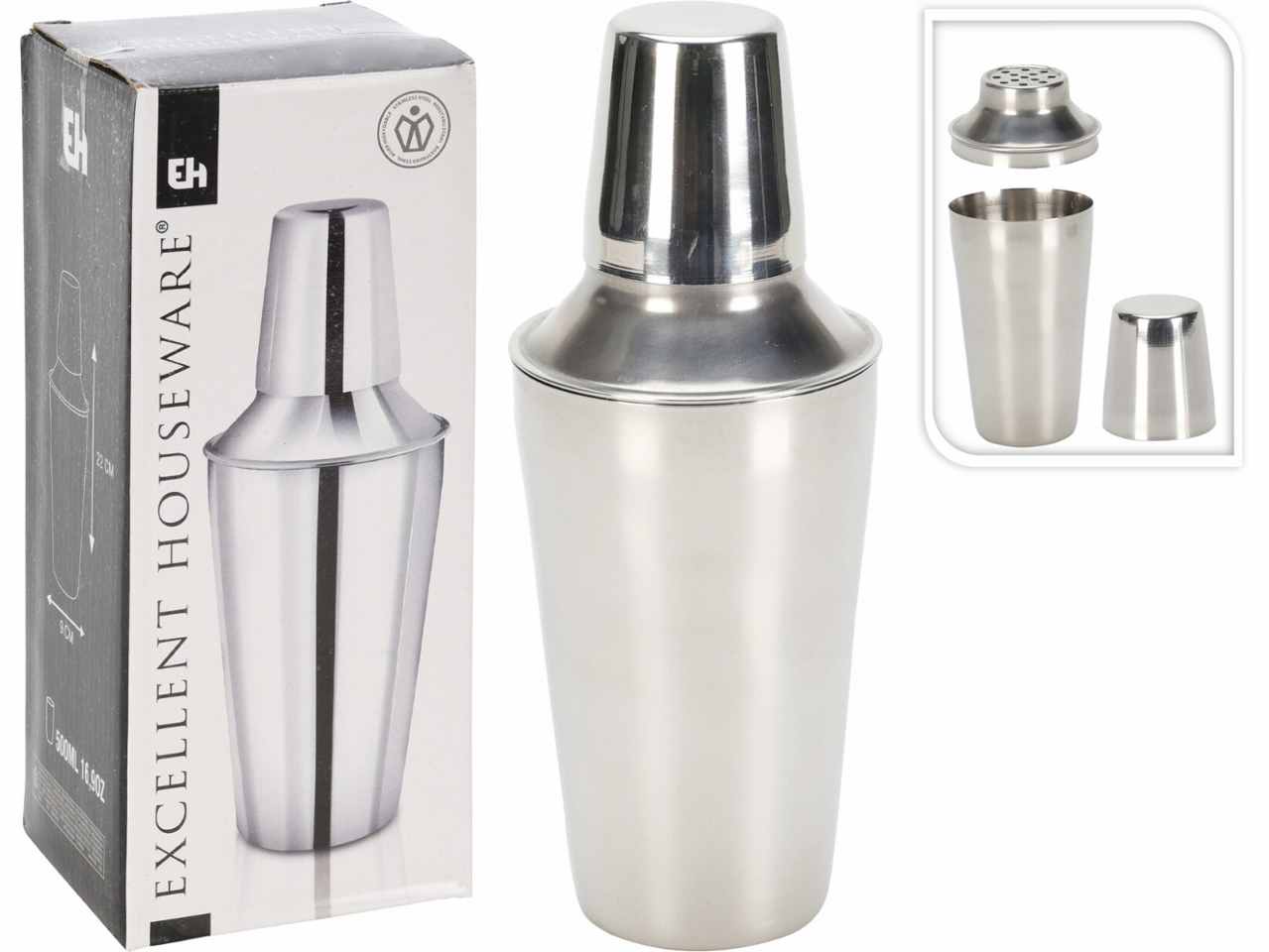 Cocktail shaker 500 ml inox