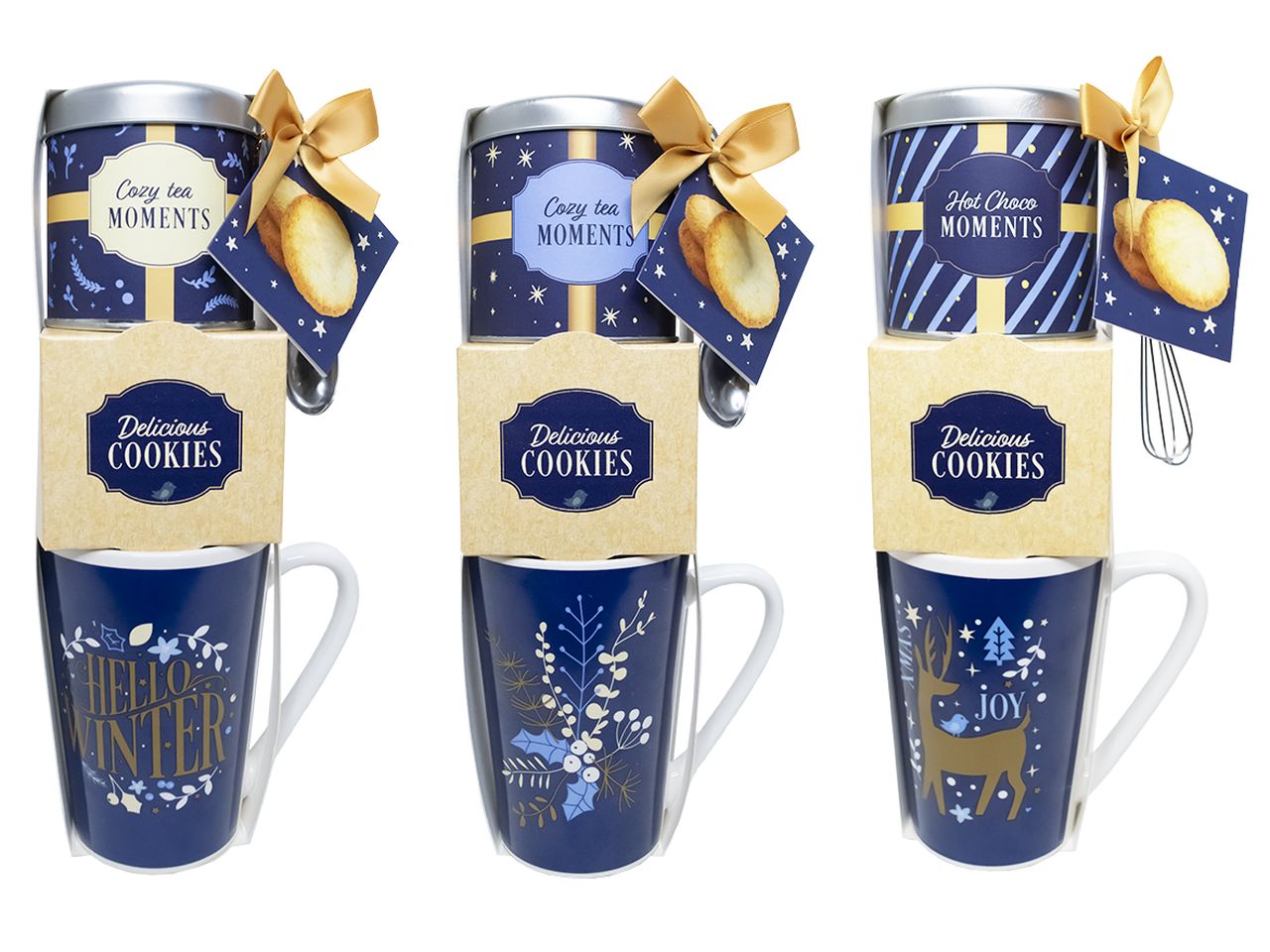 Tazza di natale con biscotti in 3 assortimenti
