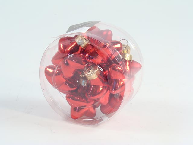 Pendente natalizio stella rosse 2x4,5x4cm - 12 pezzi