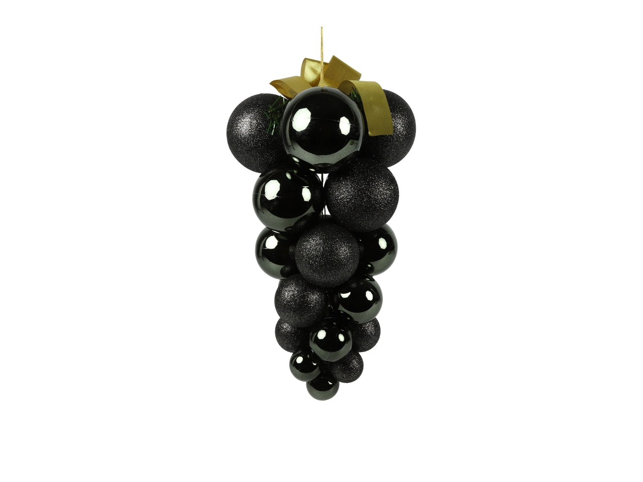 Pendente natalizio grigio in plastica a grappolo 21x37 cm - Countryfield
