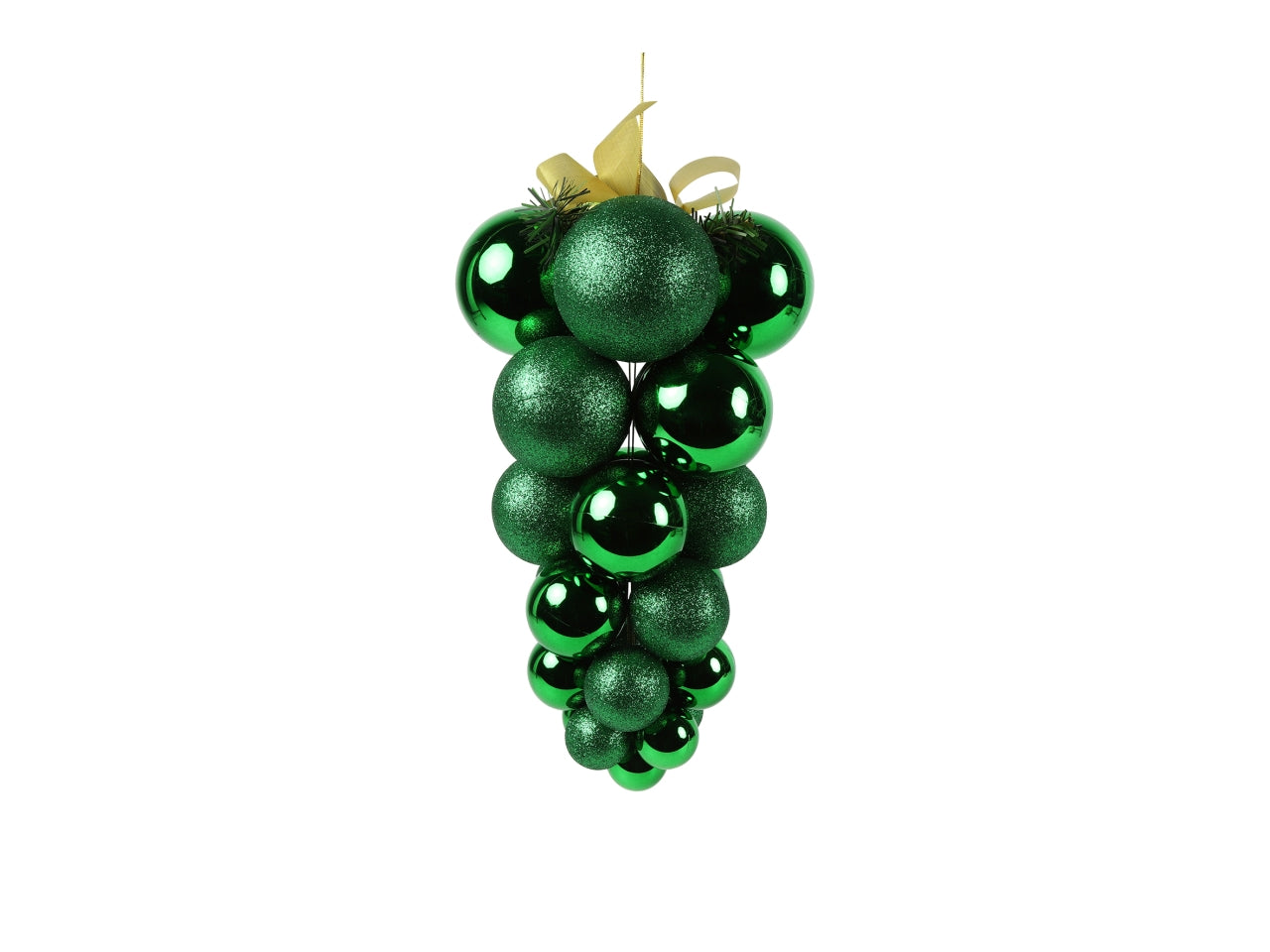 Pendente natalizio verde in plastica a grappolo 21x37 cm - Countryfield