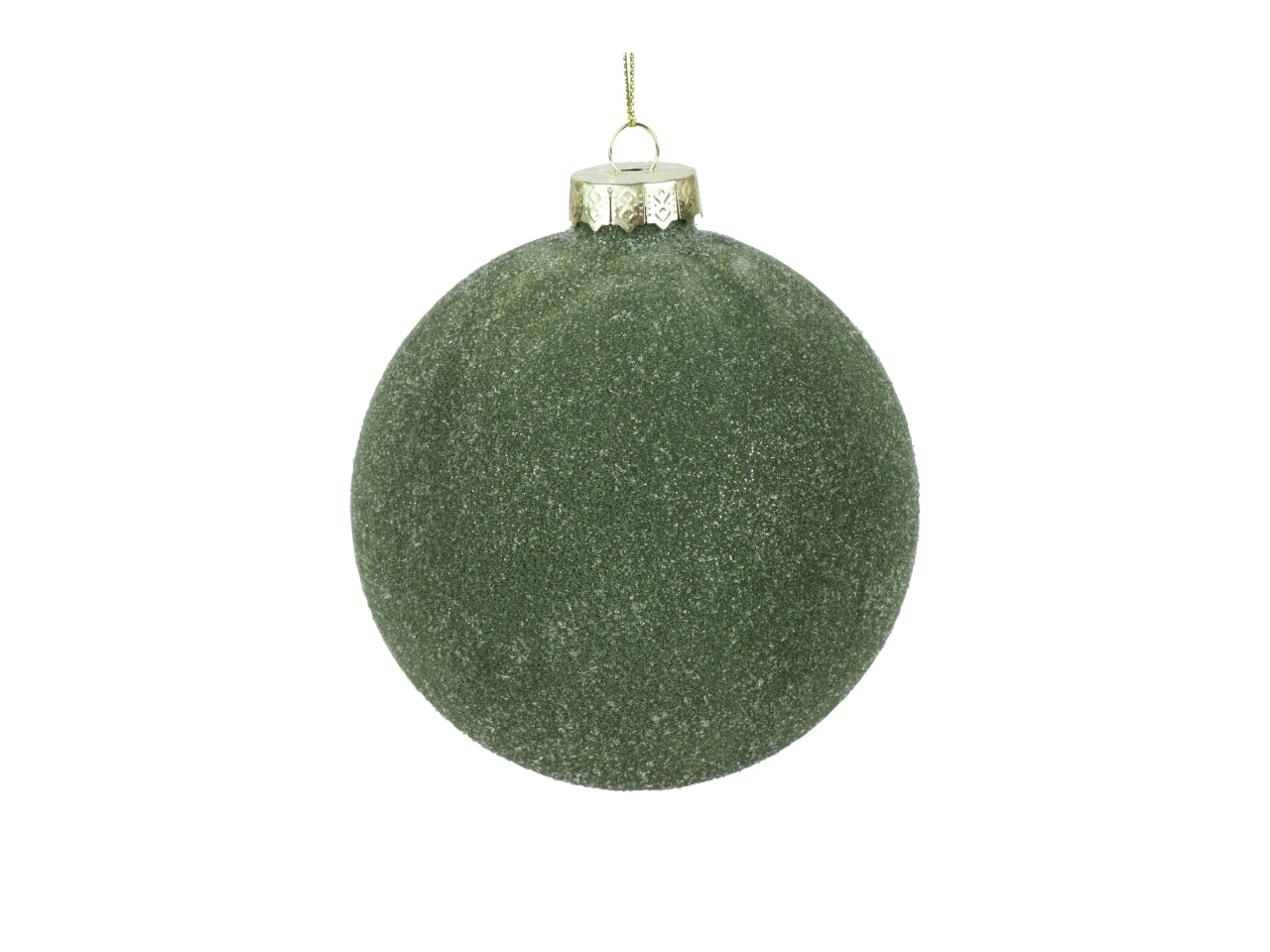 Palla di natale in vetro opaca verde effetto brina Ø12 cm - Countryfield