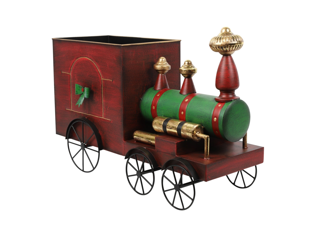 Treno decorativo natalizio in metallo vintage multicolor 77,5x29x51 cm - Countryfield