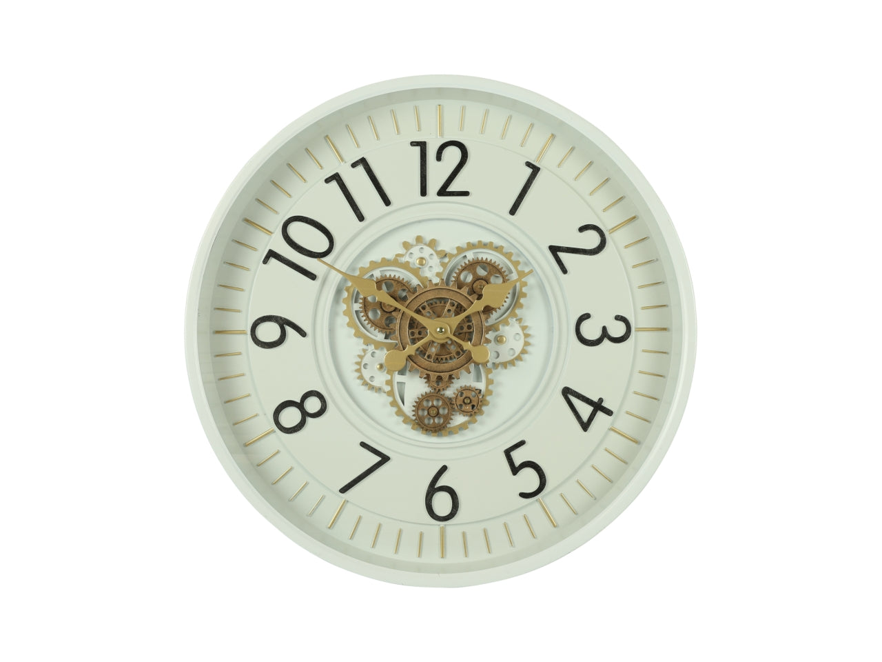 Orologio da parete industrial in metallo bianco latte Ø53 cm - Countryfield