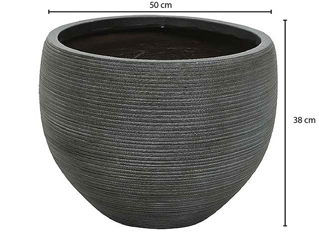 Vaso in argilla grigio 50x38