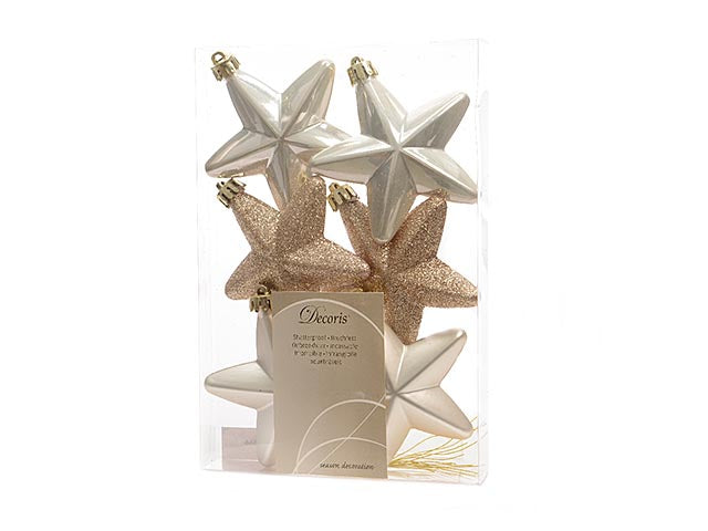 Pendente natalizio stella rosa 2x7,5x7,5cm - 6 pezzi